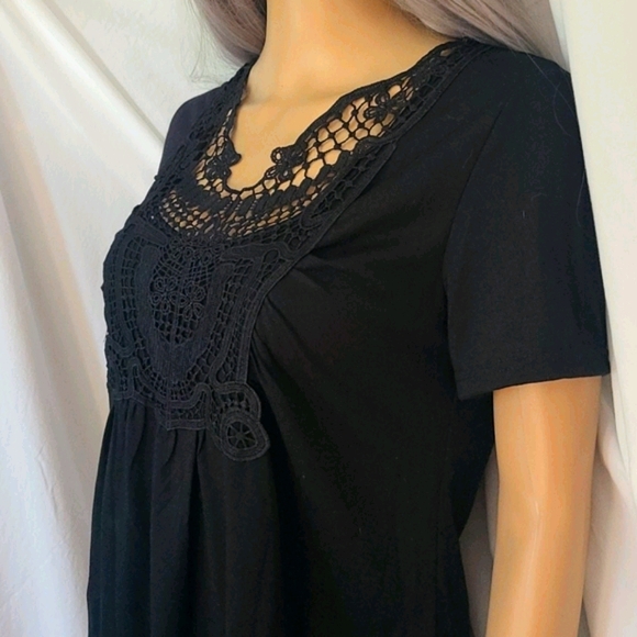 AIBROU Black Short Sleeve Embroidered Shirt - Picture 3 of 11